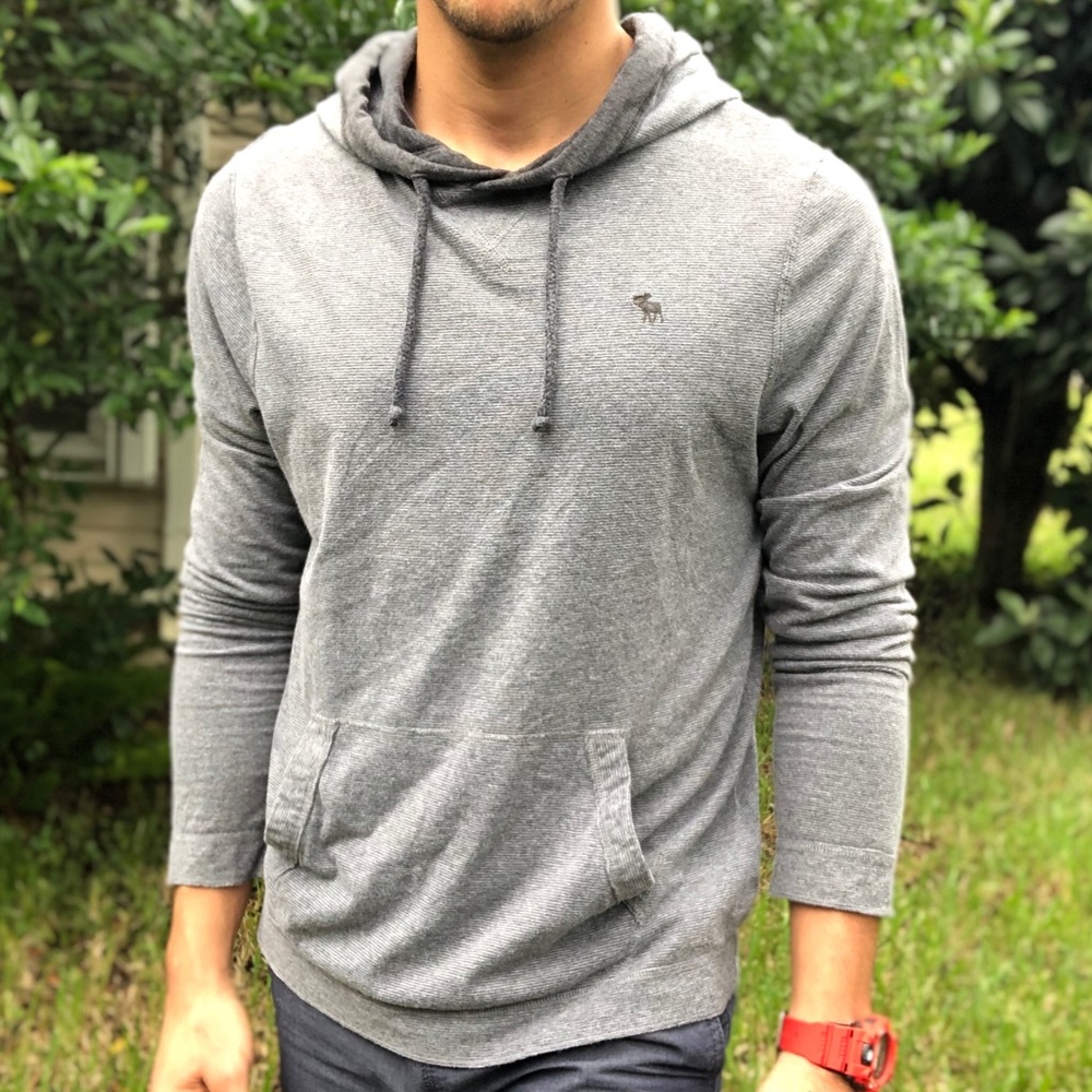 Abercrombie Grey Athletic Hoodie Size Medium